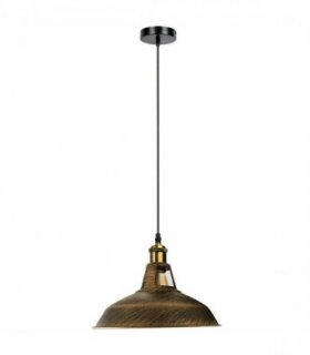 Modern Vintage Industrial Retro Metal Lamp Shade Loft Pendant Ceiling Light — Colour: Brushed Copper, Size: With Bulb