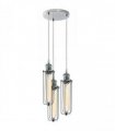 3 Way Cluster Hanging Ceiling Pendant Light E27 Chrome Light Fitting Lamp Kit — Size: With Bulb