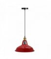 Modern Vintage Industrial Retro Metal Lamp Shade Loft Pendant Ceiling Light — Colour: Red, Size: With Bulb
