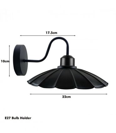 Rustic Wall Light For Living Room ~1214 — Colour: Black