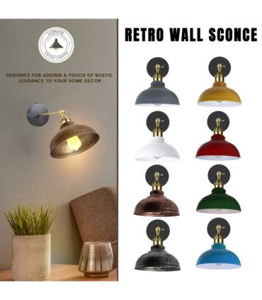 Vintage Industrial Curvy Dome E27 Adjustable Wall Light ~1220 — Colour: Brushed Silver