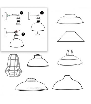Vintage Industrial Curvy Dome E27 Adjustable Wall Light ~1220 — Colour: Brushed Silver
