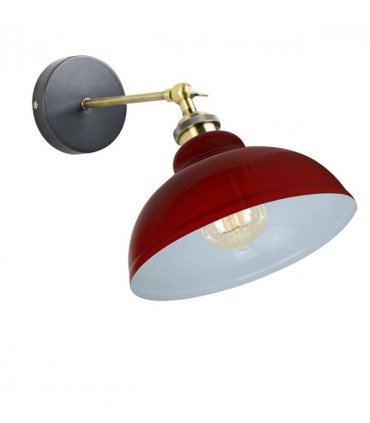 Vintage Industrial Curvy Dome E27 Adjustable Wall Light ~1220 — Colour: Brushed Silver