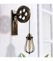 Retro Industrial Pulley Wheel Cage Wall Light E27~1212 — Colour: Black — V069662418