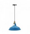 Modern Vintage Industrial Retro Metal Lamp Shade Loft Pendant Ceiling Light — Colour: Blue, Size: With Bulb
