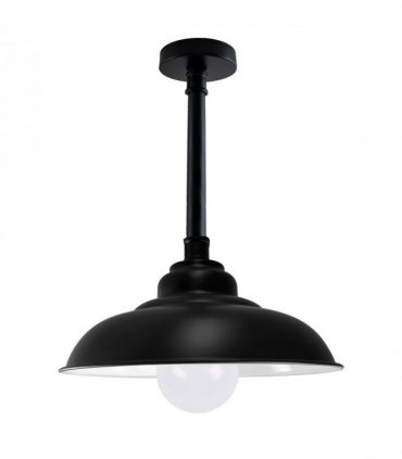 Modern Industrial Metal Curved Lampshade Ceiling Light Black Flush Mount Lighting Indoor Light — Size: With Bulb