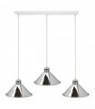 Modern Industrial Chrome 3 Way Ceiling Pendant Light Metal Cone Shape Shade Indoor Hanging Lighting