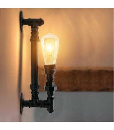 Steampunk Pipe Lights Wall Lamp Indoor Lighting ~2813 — Colour: Black