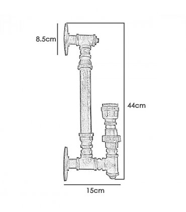 Steampunk Pipe Lights Wall Lamp Indoor Lighting ~2813 — Colour: Black