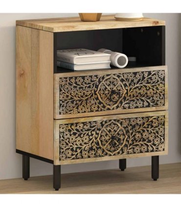 vidaXL Bedside Cabinet 50x33x60 cm Solid Wood Mango