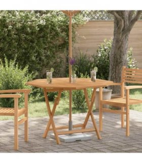 vidaXL Folding Garden Table 110x110x75 cm Solid Wood Teak
