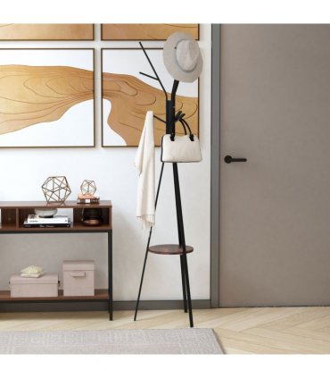 Coat Rack Metal Brown 180cm Free Standing Coat Rack Shelf Holder Hat Hanger