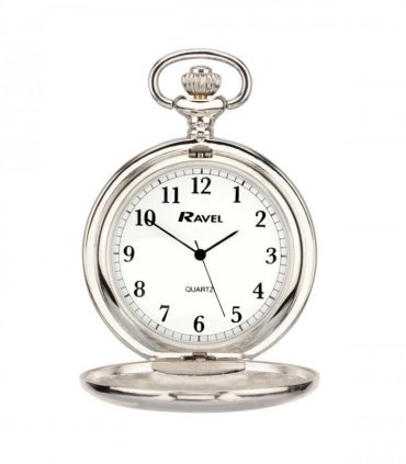 Pocket Watch Chrome Classic Design Arabic Numerals Quartz Movement 180mm Length
