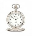 Pocket Watch Chrome Classic Design Arabic Numerals Quartz Movement 180mm Length