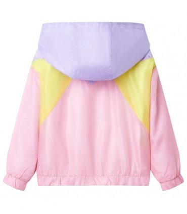 vidaXL Kids'Hooded Jacket with Zip Multicolour 128