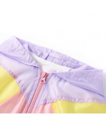 vidaXL Kids'Hooded Jacket with Zip Multicolour 128