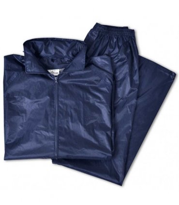 vidaXL Men's Navy Blue 2-Piece Rain Suit with Hood XL
