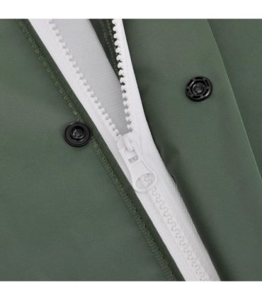 vidaXL Waterproof Heavy-duty Long Raincoat with Hood Green L