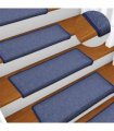 vidaXL Stair Mats 15 pcs 65x21x4 cm Blue Rectangular Edge