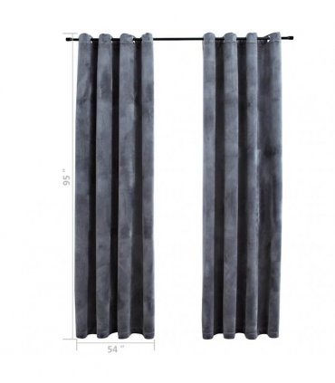 vidaXL Blackout Curtains with Rings 2 pcs Anthracite 54"x95" Velvet