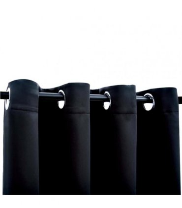 vidaXL Blackout Curtains with Rings 2 pcs Black 137x213 cm Fabric
