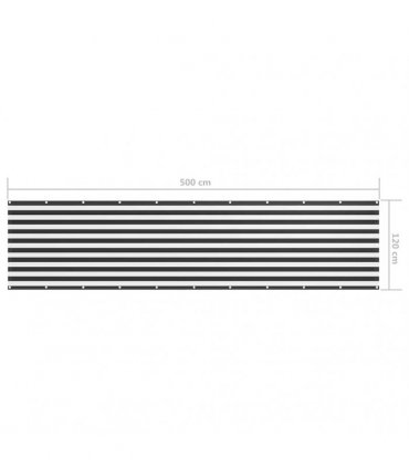 vidaXL Balcony Screen Anthracite and White 120x500 cm Oxford Fabric