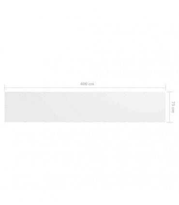 vidaXL Balcony Screen White 75x400 cm Oxford Fabric