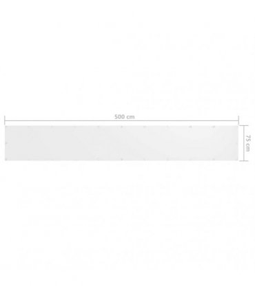 vidaXL Balcony Screen White 75x500 cm Oxford Fabric
