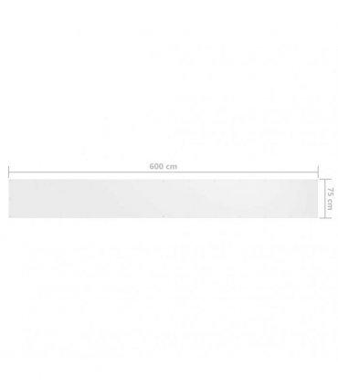 vidaXL Balcony Screen White 75x600 cm Oxford Fabric