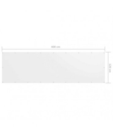 vidaXL Balcony Screen White 120x400 cm Oxford Fabric