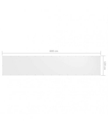 vidaXL Balcony Screen White 120x600 cm Oxford Fabric