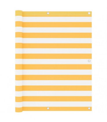 vidaXL Balcony Screen White and Yellow 120x500 cm Oxford Fabric