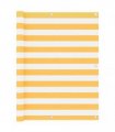 134911 vidaXL Balcony Screen White and Yellow 120x600 cm Oxford Fabric
