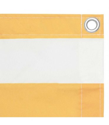 134911 vidaXL Balcony Screen White and Yellow 120x600 cm Oxford Fabric