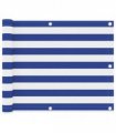 vidaXL Balcony Screen White and Blue 75x500 cm Oxford Fabric