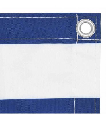 134918 vidaXL Balcony Screen White and Blue 90x500 cm Oxford Fabric
