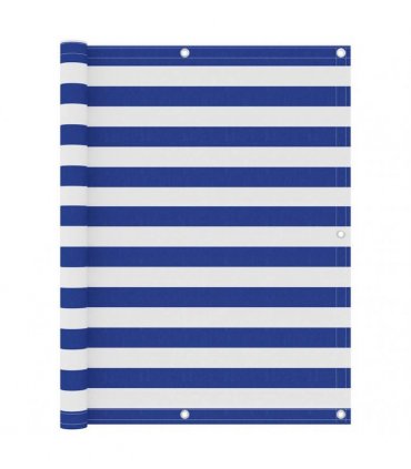 134920 vidaXL Balcony Screen White and Blue 120x300 cm Oxford Fabric