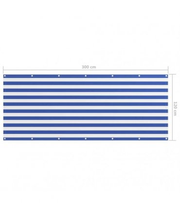 vidaXL Balcony Screen White and Blue 120x300 cm Oxford Fabric