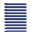 134923 vidaXL Balcony Screen White and Blue 120x600 cm Oxford Fabric