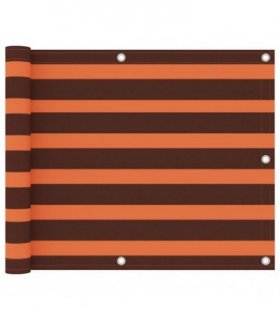 134927 vidaXL Balcony Screen Orange and Brown 75x600 cm Oxford Fabric