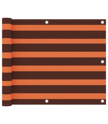 vidaXL Balcony Screen Orange and Brown 75x600 cm Oxford Fabric