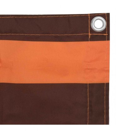 134934 vidaXL Balcony Screen Orange and Brown 120x500 cm Oxford Fabric