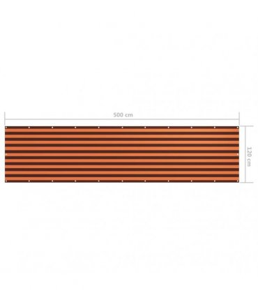 134934 vidaXL Balcony Screen Orange and Brown 120x500 cm Oxford Fabric