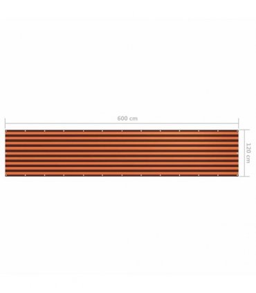 134935 vidaXL Balcony Screen Orange and Brown 120x600 cm Oxford Fabric