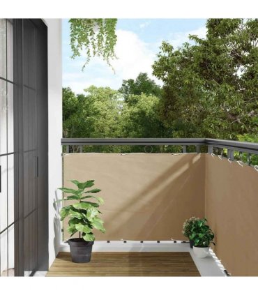 134942 vidaXL Balcony Screen Beige 90x500 cm Oxford Fabric
