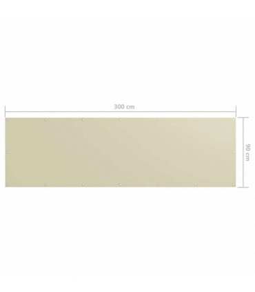 vidaXL Balcony Screen Cream 90x300 cm Oxford Fabric