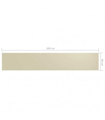 vidaXL Balcony Screen Cream 90x500 cm Oxford Fabric