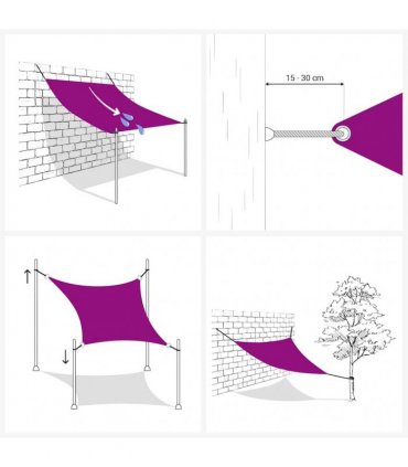 vidaXL Sunshade Sail Oxford Fabric Square 5x5 m Blue