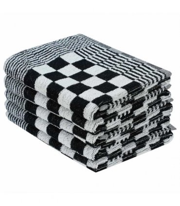 vidaXL 50 Piece Towel Set Black and White Cotton
