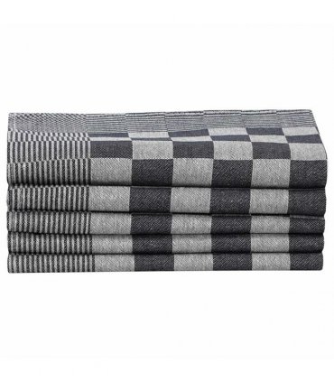vidaXL 50 Piece Towel Set Black and White Cotton